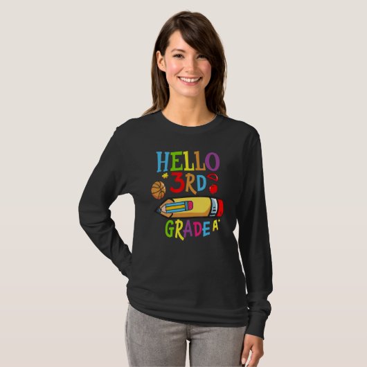 Back To School Hello Third 3rd Grade For Kids T-Shirt (Vorne ganz)