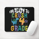Back To School I'm Ready To Crush 4th Grad Dino Mousepad (Mit Mouse)
