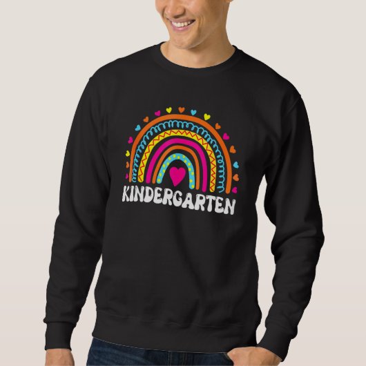 Back To School Kindergarten Squad Rainbow Teacher Sweatshirt (Vorderseite)