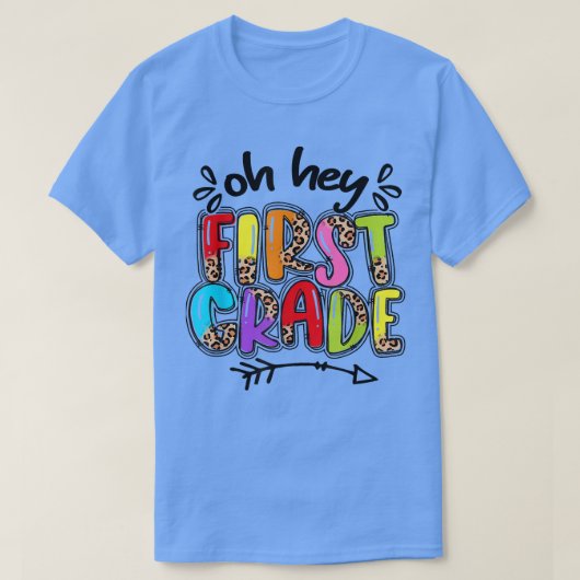Back To School Leopard 1st Grade Squad First Grade T-Shirt (Design vorne)