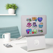 ✏️ Back-to-School Magic: Colorful Sticker Collecti (Laptop auf Schreibtisch)