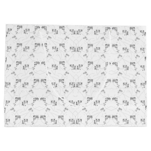 Back-to-School Minimal Line Pattern | Summer Große Geschenktüte (Rückseite)