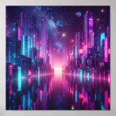 Back to School Neon Crystal City Lights Poster (Vorne)