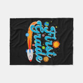Back to school outer space teacher first grade fleecedecke (Vorderseite (Horizontal))