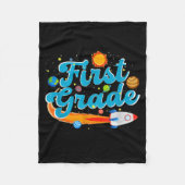 Back to school outer space teacher first grade fleecedecke (Vorderseite)