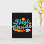 Back to school outer space teacher first grade karte (Gelbe Blume)