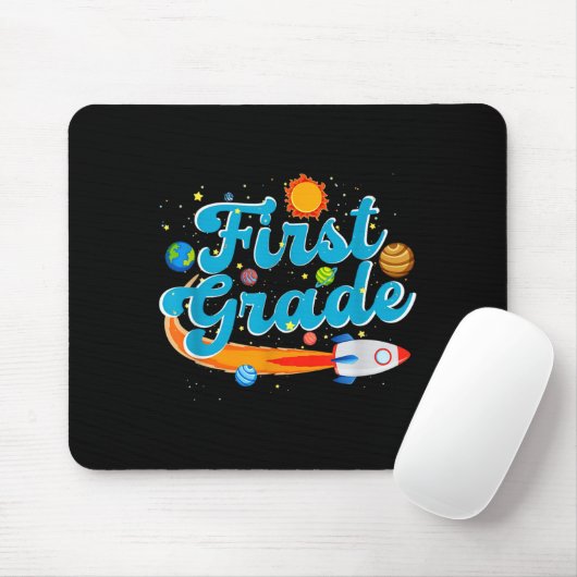 Back to school outer space teacher first grade mousepad (Mit Mouse)