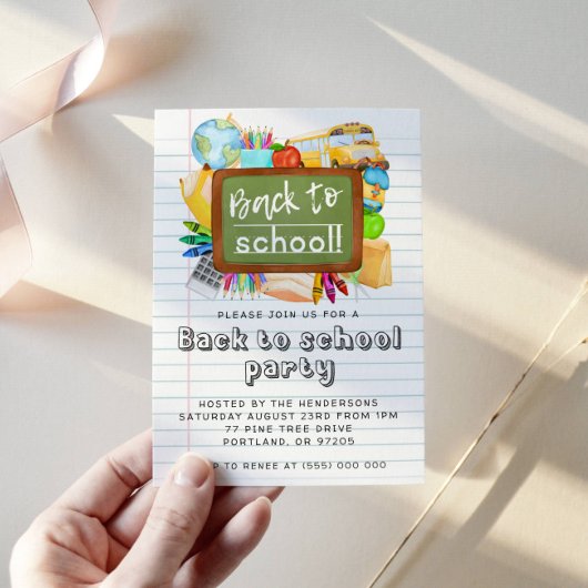 Back To School Party Invitation Einladung