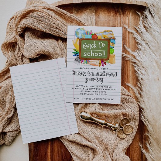 Back To School Party Invitation Einladung