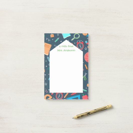 Back to School Post-it Klebezettel (Auf Schreibtisch)