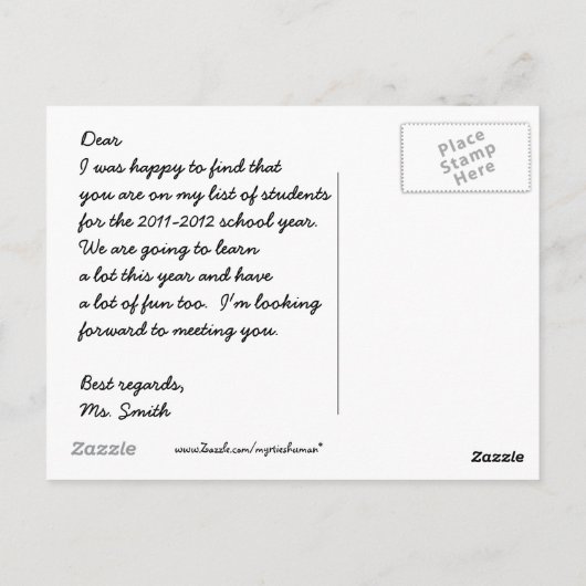 Back to School Postkarte (Rückseite)