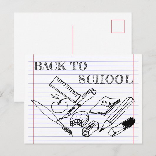 Back to School Postkarte (Vorne/Hinten)
