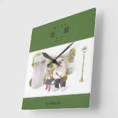 Back to School Quadratische Wanduhr (Winkel)