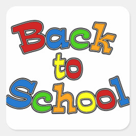 Back to School Quadratischer Aufkleber