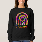 Back To School Rainbow Boho Tie Dye Teacher Hello Sweatshirt (Vorderseite)