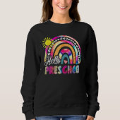 Back To School Rainbow Boho Tie Dye Teacher Hello Sweatshirt (Vorderseite)