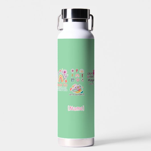 Back to School Rainbow / Regreso Arcoíris Escolar Trinkflasche (Vorne)