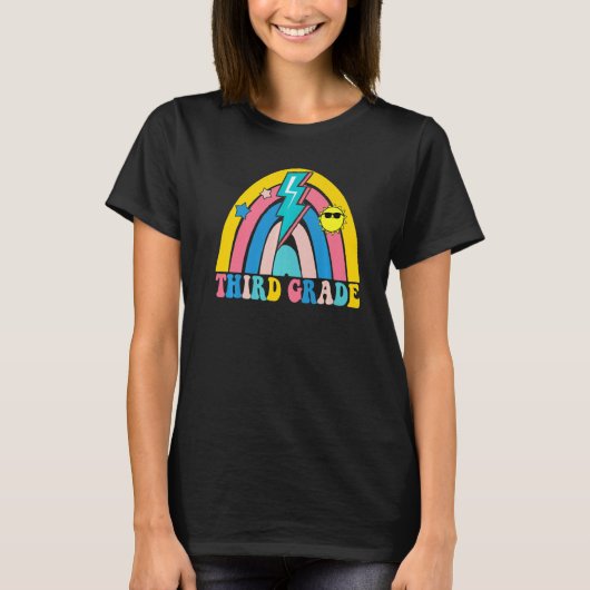 Back To School Rainbow Third Grade 3rd Grade Teach T-Shirt (Vorderseite)