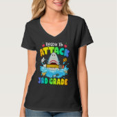 Back To School Ready To Attack 3rd Grade Shark Boy T-Shirt (Vorderseite)