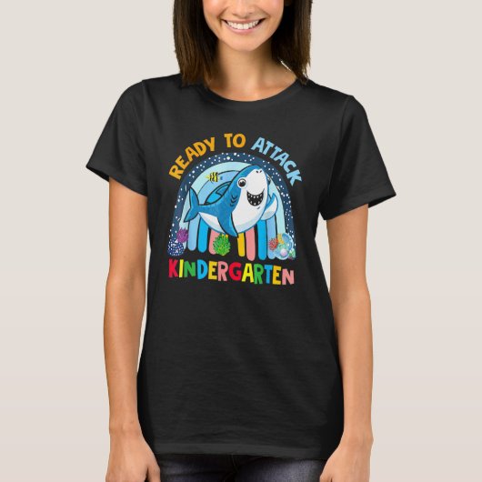 Back To School Ready To Attack Kindergarten First T-Shirt (Vorderseite)