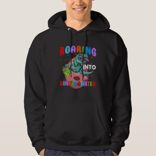 Back to School Roaring Kindergarten Dinosaur Rex B Hoodie (Vorderseite)