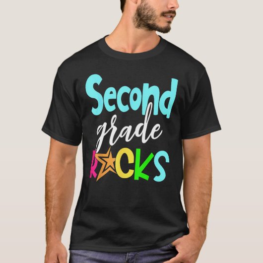 Back To School Second 2nd Grade Rocks Boys Girls K T-Shirt (Vorderseite)