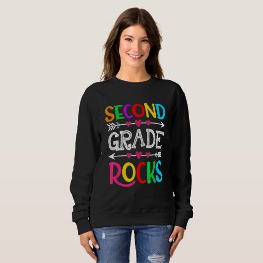 Back To School Second Grade Rocks First Day Of Sch Sweatshirt (Vorne ganz)