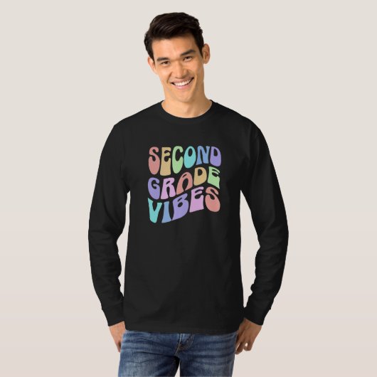 Back To School Second Grade Vibes First Day Teache T-Shirt (Vorne ganz)