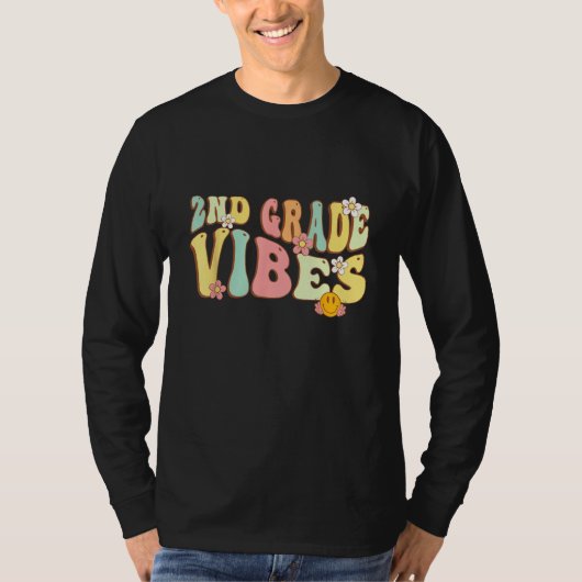 Back To School Second Grade Vibes Student Teacher T-Shirt (Vorderseite)