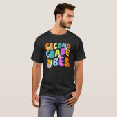 Back To School Second Grade Vibes Student Teacher  T-Shirt (Vorne ganz)
