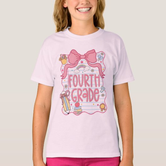 Back to School Shirt, Fourth Grade Kids T Shirt (Vorderseite)