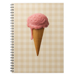 Back to school spiral notebook pink and beige notizblock