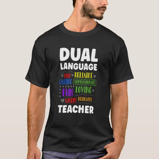 Back To School Squad Cute Dual Language Teacher T-Shirt (Vorderseite)