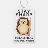Back to School Stay sharp hedgehog Cute Funny Pun Geschenkanhänger (Vorderseite)