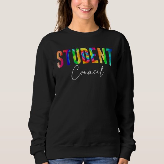 Back To School Student Council Retro tie dye Sweatshirt (Vorderseite)