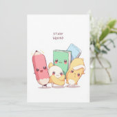 Back to School Study Squad Dankeskarte (Stehend Vorderseite)