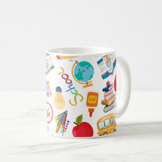 Back To School Supplies Kaffeetasse (VorderseiteRechts)