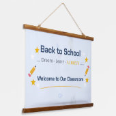 Back to School Tapestry | Classroom Wall Decor Wandteppich Mit Holzrahmen (Gewinkelt)