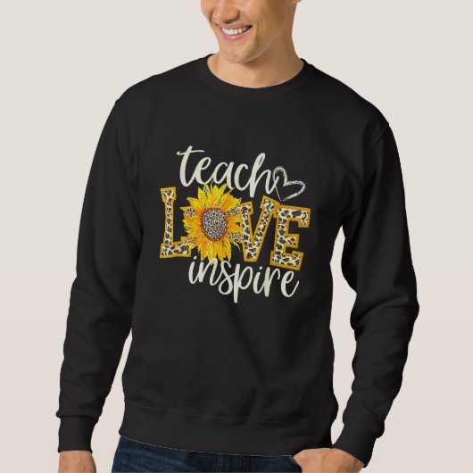 Back To School Teach Love Inspire Retro Teachers W Sweatshirt (Vorderseite)