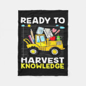 Back To School Teacher Farming Tractor Farmer Kids Fleecedecke (Vorderseite)