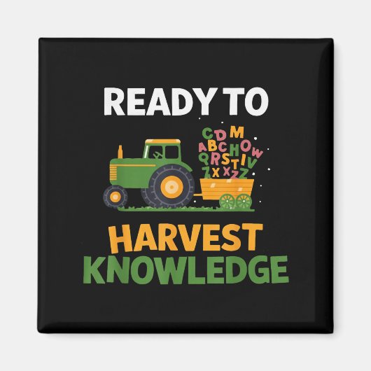 Back To School Teacher Farming Tractor Farmer Kids Magnet (Vorne)