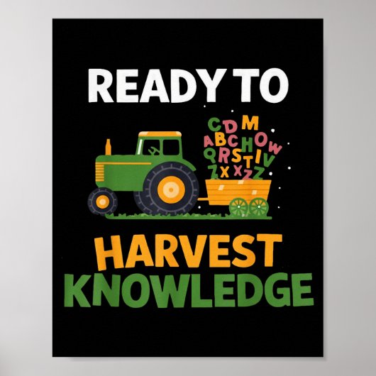 Back To School Teacher Farming Tractor Farmer Kids Poster (Vorne)