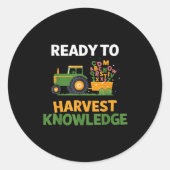 Back To School Teacher Farming Tractor Farmer Kids Runder Aufkleber (Vorderseite)