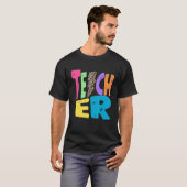 Back To School Teacher Leopard Thunder Motivationa T-Shirt (Vorne ganz)