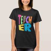 Back To School Teacher Leopard Thunder Motivationa T-Shirt (Vorderseite)