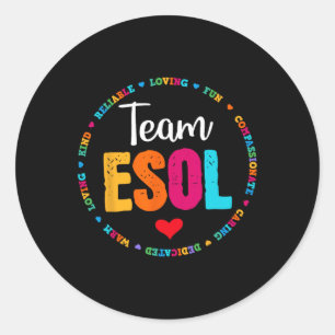 Back to school Teachers Crew Students - Team ESOL Runder Aufkleber