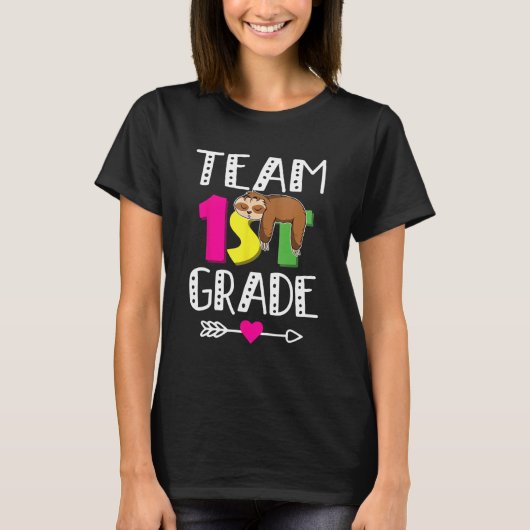 Back To School Team 1st Grade Cute Sloth  Kids T-Shirt (Vorderseite)