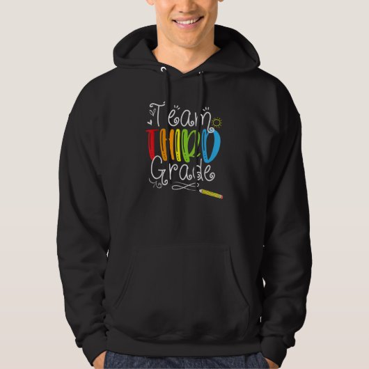 Back To School Team Third Grade 3rd Teacher Studen Hoodie (Vorderseite)