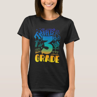 Back To School Third 3rd Grade Teacher Boys Graffi T-Shirt