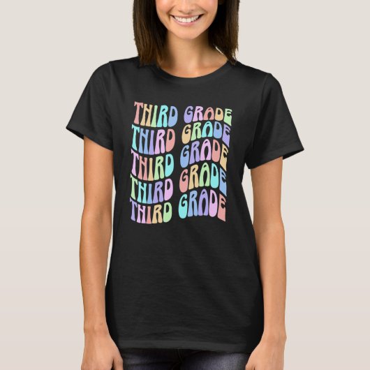 Back To School Third Grade Vibes First Day Teacher T-Shirt (Vorderseite)